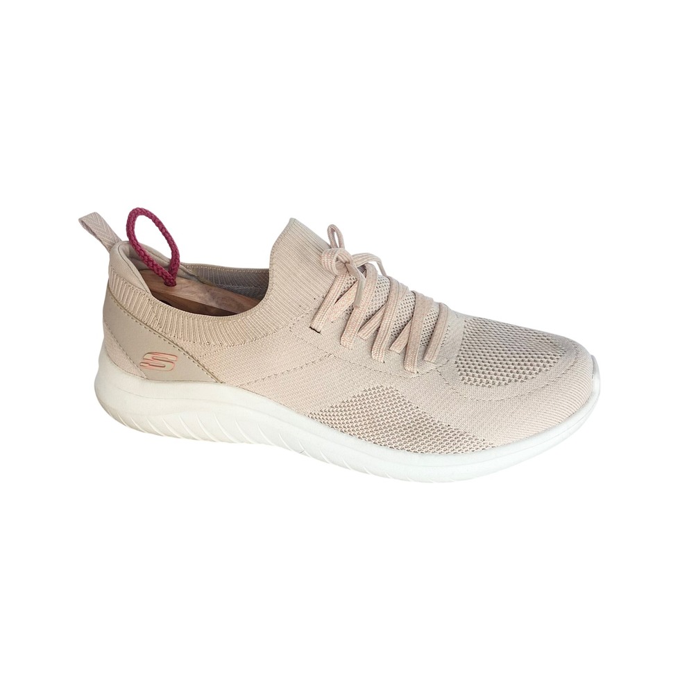 Skechers Womens B Flex Slip On Sneaker Taupe Knit Memory Foam 149186R Size 11